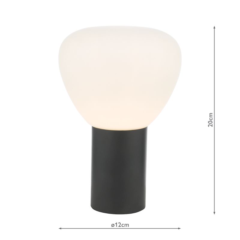 Dar_Vol3-ZOR4122 - Zorah - Black Touch Table Lamp with Opal Glass