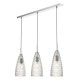 Kitchen Lights - Zuka -Textured Glass & Chrome 3 Light over Island Fitting Dar-ZUK0308 - Zuka -Textured Glass & Chrome 3 Light over Island Fitting