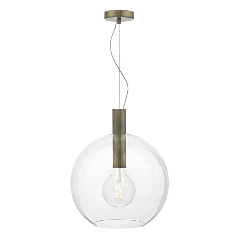 Ceiling Lights - Zula - Transparent Glass with Aged Bronze Hanging Pendant Dar-ZUL0163 - Zula - Transparent Glass with Aged Bronze Hanging Pendant