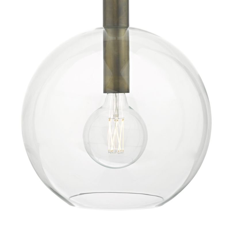 Ceiling Lights - Zula - Transparent Glass with Aged Bronze Hanging Pendant Dar-ZUL0163 - Zula - Transparent Glass with Aged Bronze Hanging Pendant