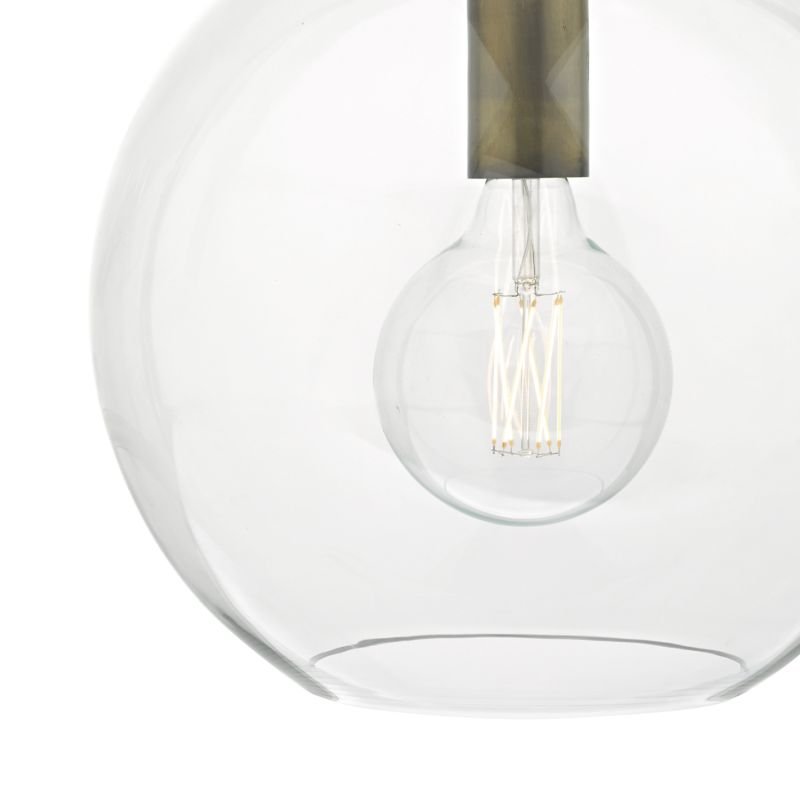 Ceiling Lights - Zula - Transparent Glass with Aged Bronze Hanging Pendant Dar-ZUL0163 - Zula - Transparent Glass with Aged Bronze Hanging Pendant