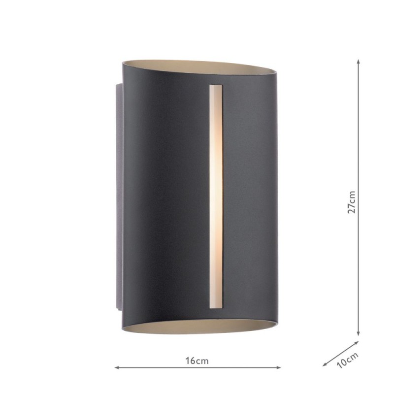 Dar_Vol3-ZUZ2122 - Zuzana - Matt Black Up & Down Wall Lamp IP54