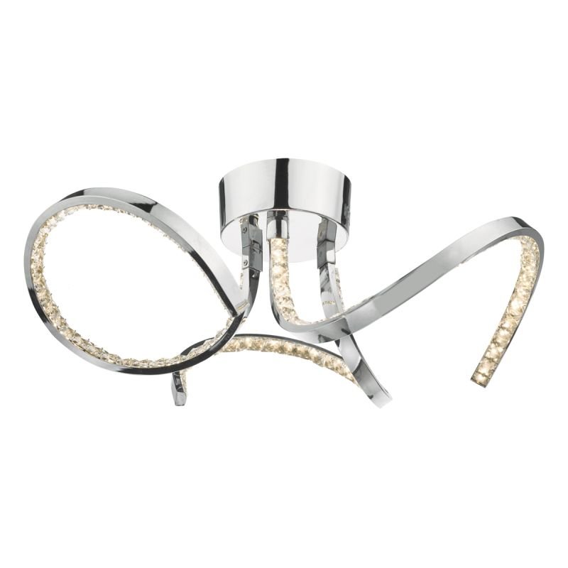 Crystal & Acrylic - Zya - LED Crystal & Chrome 3 Light Ceiling Lamp Dar-ZYA5350 - Zya - LED Crystal & Chrome 3 Light Ceiling Lamp