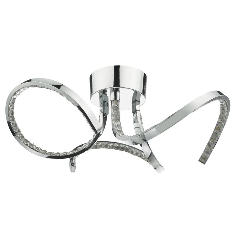 Crystal & Acrylic - Zya - LED Crystal & Chrome 3 Light Ceiling Lamp Dar-ZYA5350 - Zya - LED Crystal & Chrome 3 Light Ceiling Lamp