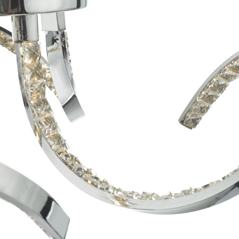 Crystal & Acrylic - Zya - LED Crystal & Chrome 3 Light Ceiling Lamp Dar-ZYA5350 - Zya - LED Crystal & Chrome 3 Light Ceiling Lamp