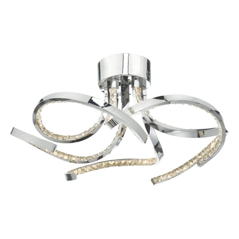 Crystal & Acrylic - Zya - LED Crystal & Chrome 5 Light Ceiling Lamp Dar-ZYA5450 - Zya - LED Crystal & Chrome 5 Light Ceiling Lamp