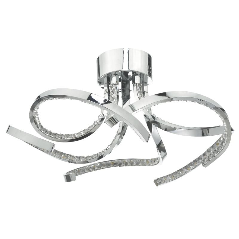 Crystal & Acrylic - Zya - LED Crystal & Chrome 5 Light Ceiling Lamp Dar-ZYA5450 - Zya - LED Crystal & Chrome 5 Light Ceiling Lamp