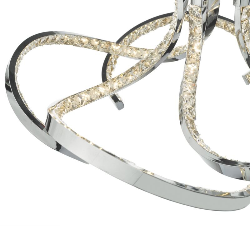 Crystal & Acrylic - Zya - LED Crystal & Chrome 5 Light Ceiling Lamp Dar-ZYA5450 - Zya - LED Crystal & Chrome 5 Light Ceiling Lamp