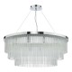 Dar-ALP1244 - Alpheios - Polished Chrome 12 Light Centre Fitting with Clear Glass Rods