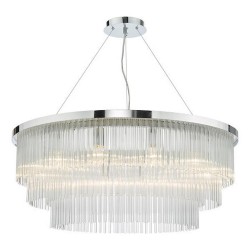 Alpheios - Polished Chrome 12 Light Centre Fitting with Clear Glass Rods