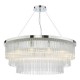 Dar-ALP1244 - Alpheios - Polished Chrome 12 Light Centre Fitting with Clear Glass Rods