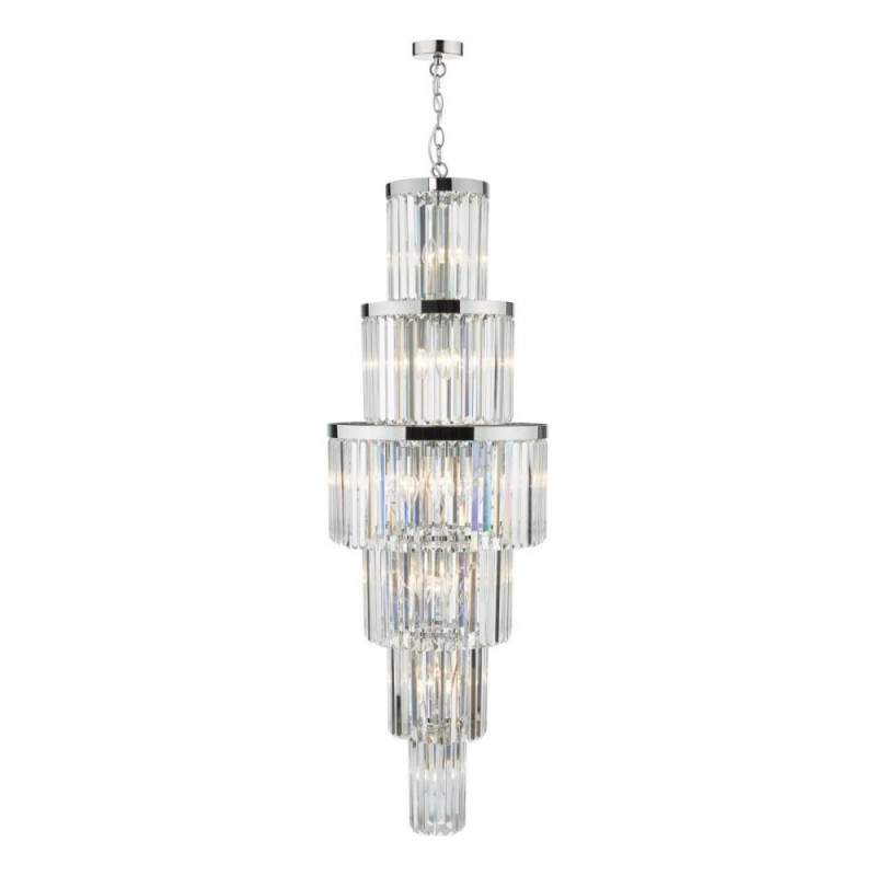 Dar-ANG3308 - Angel - Polished Chrome 28 Light Chandelier with Crystal