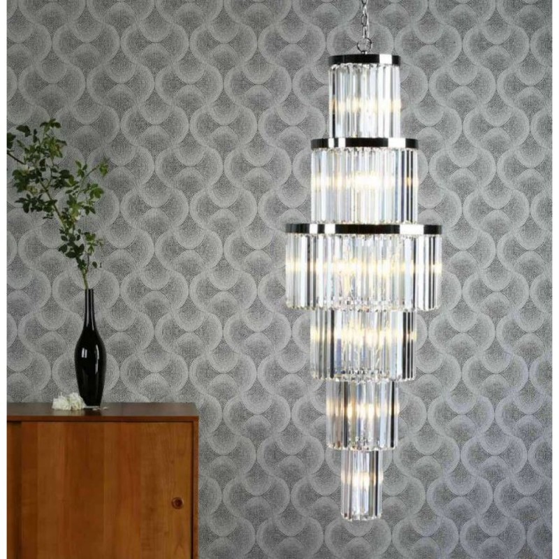 Dar-ANG3308 - Angel - Polished Chrome 28 Light Chandelier with Crystal