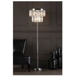 Angel - Polished Chrome 6 Light Floor Lamp with Crystal