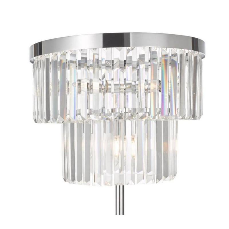 Dar-ANG4908 - Angel - Polished Chrome 6 Light Floor Lamp with Crystal