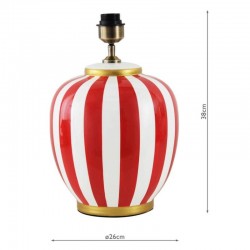 Circus - Base Only - Red & White Ceramic Table Lamp Circus - Base Only - Red & White Ceramic Table Lamp