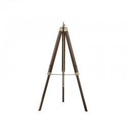 Easel - Base Only - Antique Brass & Dark Wooden Tripod Floor Lamp