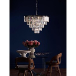 Eulalia - Polished Nickel 12 Light Chandelier with Crystal