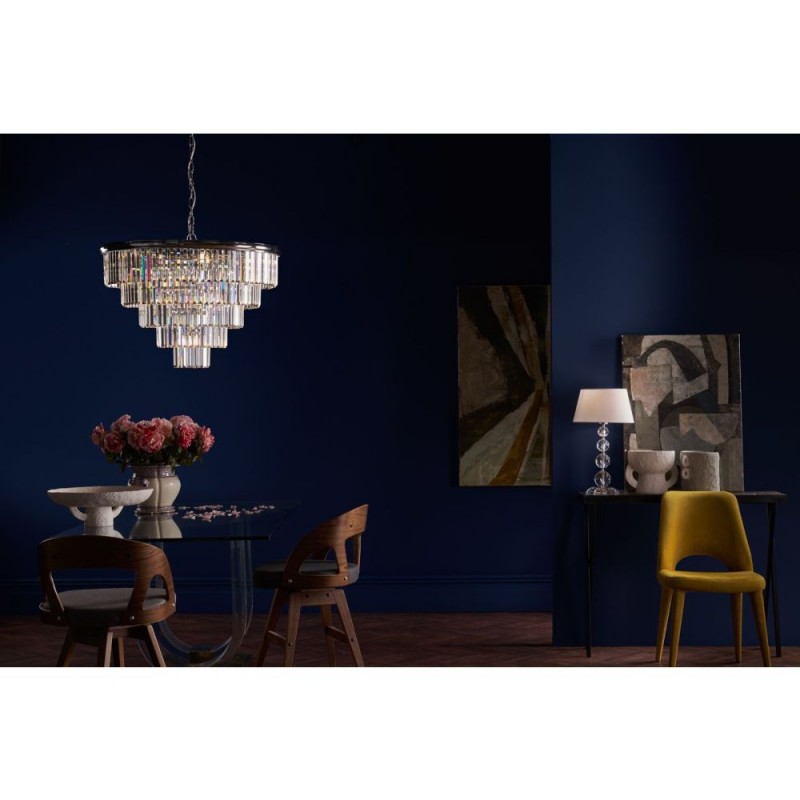 Dar-EUL1250 - Eulalia - Polished Nickel 12 Light Chandelier with Crystal