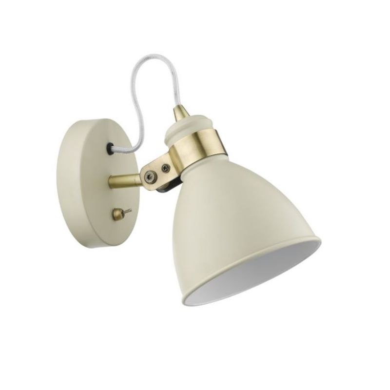 Dar_Vol3-FRE0733 - Frederick - Antique Brass & Cream Wall Lamp