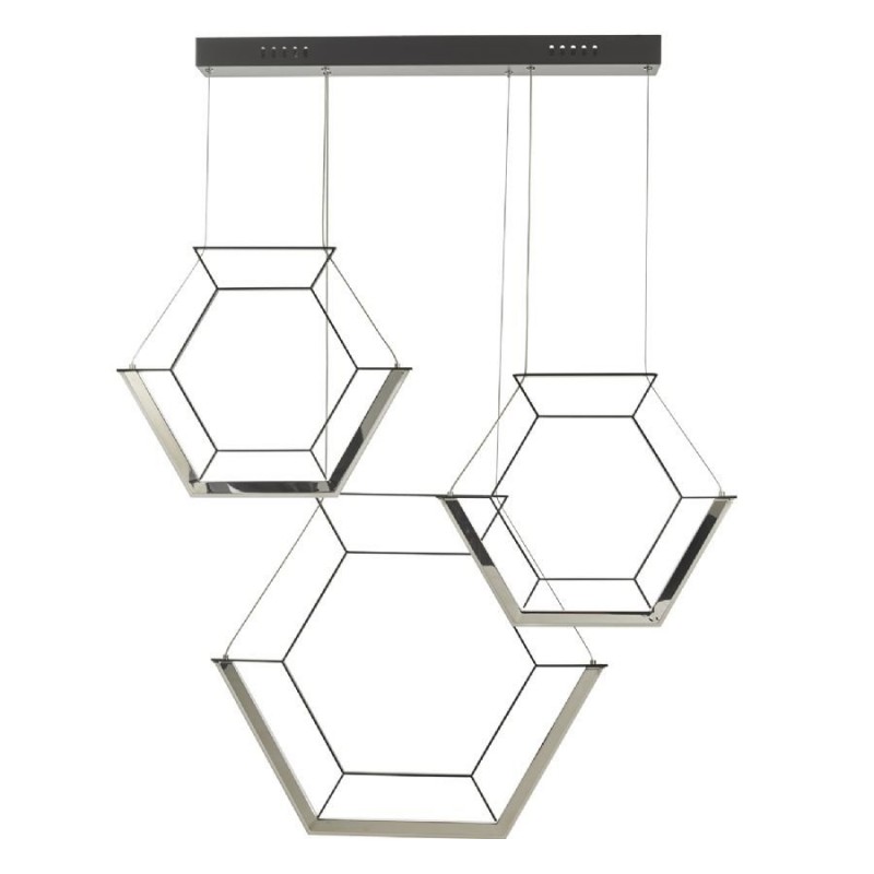 Kitchen Lights - Hexagon - LED Black Hexagon 3 Light Bar Cluster Pendant Dar-HEX0322 - Hexagon - LED Black Hexagon 3 Light Bar Cluster Pendant