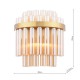 Dar-IMA0935 - Imani - Natural Brass 2 Light Wall Lamp with Champagne Ribbed Glass
