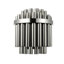 Imani - Chrome 2 Light Wall Lamp with Smoked Ribbed Glass