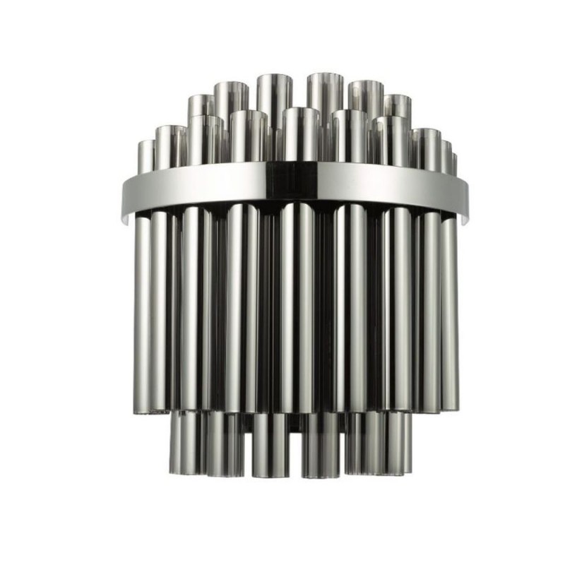 Dar-IMA0950 - Imani - Chrome 2 Light Wall Lamp with Smoked Ribbed Glass
