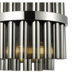 Imani - Chrome 2 Light Wall Lamp with Smoked Ribbed Glass