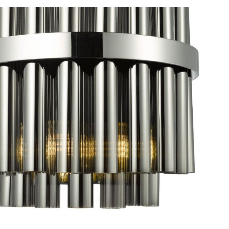 Dar-IMA0950 - Imani - Chrome 2 Light Wall Lamp with Smoked Ribbed Glass