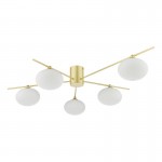 Jasper - Gold 5 Light Ceiling Lamp with Opal Glasses Jasper - Gold 5 Light Ceiling Lamp with Opal Glasses