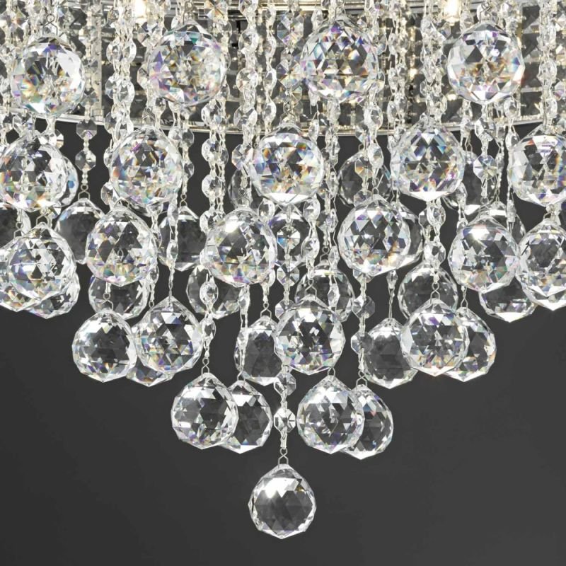 Crystal & Acrylic - Matrix - Crystal with Chrome 9 Light Ceiling Lamp Dar-MAT1350 - Matrix - Crystal with Chrome 9 Light Ceiling Lamp