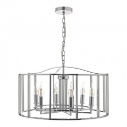 Myka - Polished Chrome 6 Light Lantern Pendant Myka - Polished Chrome 6 Light Lantern Pendant