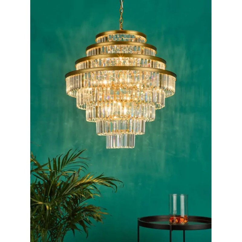 Dar-RHA1263 - Rhapsody - Bronze 12 Light Chandelier with Crystal