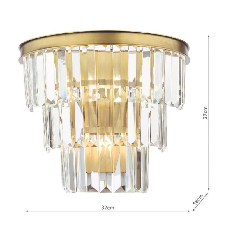 Dar-RHA3063 - Rhapsody - Bronze 3 Light Wall Lamp with Crystal