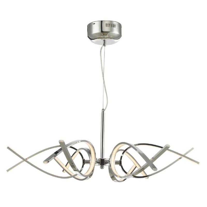 Commercial - Tetra - LED Polished Chrome 6 Light Hanging Pendant Dar-TET0650 - Tetra - LED Polished Chrome 6 Light Hanging Pendant