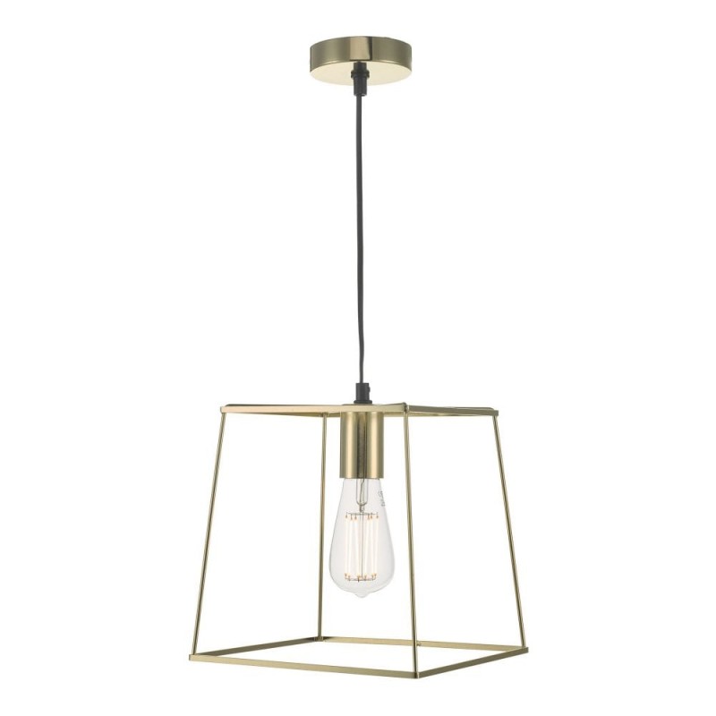 Ceiling Lights - Tower - Polished Gold Single Cage Pendant Dar-TOW0135 - Tower - Polished Gold Single Cage Pendant