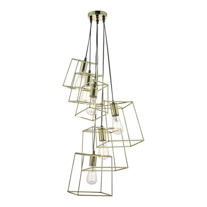 Ceiling Lights - Tower - Polished Gold 6 Light Cluster Pendant Dar-TOW0635 - Tower - Polished Gold 6 Light Cluster Pendant