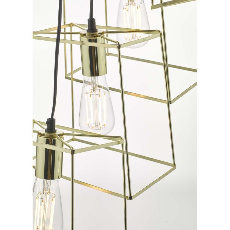 Ceiling Lights - Tower - Polished Gold 6 Light Cluster Pendant Dar-TOW0635 - Tower - Polished Gold 6 Light Cluster Pendant