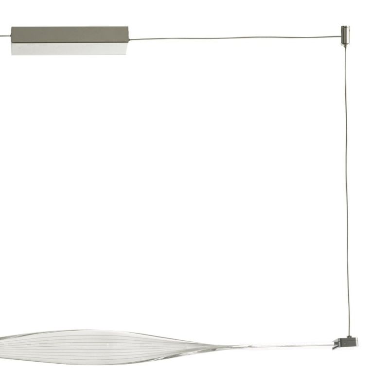 Ceiling Lights - Twist - LED Twist Acrylic & Silver Single Bar Pendant Dar-TWI0132 - Twist - LED Twist Acrylic & Silver Single Bar Pendant