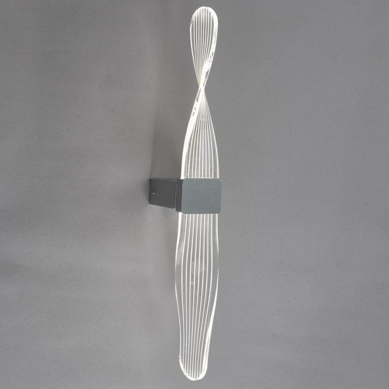 Commercial - Twist - LED Twist Acrylic & Silver Wall Lamp Dar-TWI0732 - Twist - LED Twist Acrylic & Silver Wall Lamp