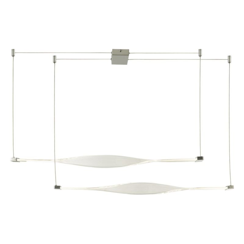 Kitchen Lights - Twist - LED Twist Acrylic & Silver 2 Light over Island Fitting Dar-TWI6232 - Twist - LED Twist Acrylic & Silver 2 Light over Island Fitting
