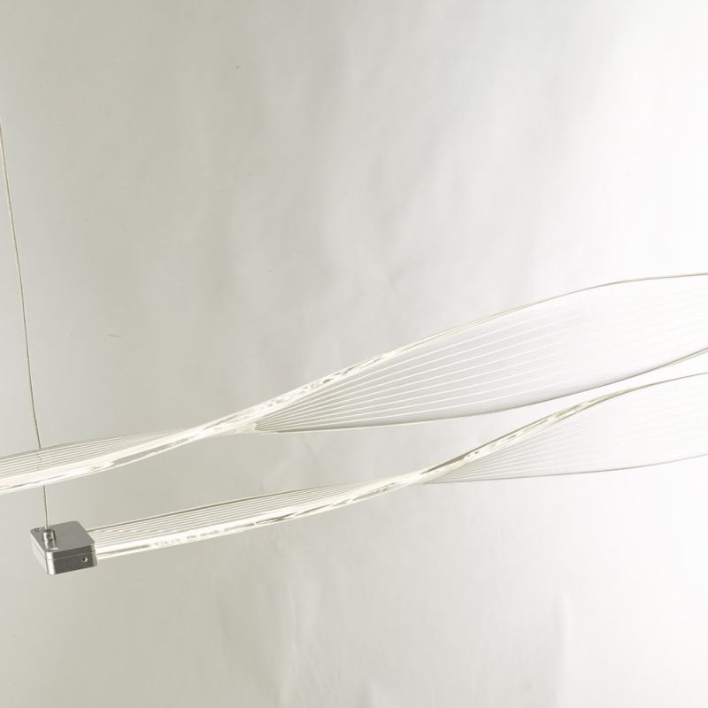 Kitchen Lights - Twist - LED Twist Acrylic & Silver 2 Light over Island Fitting Dar-TWI6232 - Twist - LED Twist Acrylic & Silver 2 Light over Island Fitting