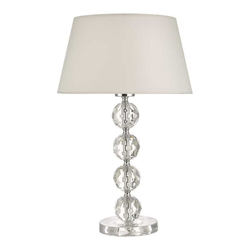 Dar-ALE4208 - Aletta - White Shade with Crystal Acrylic Table Lamp