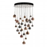 Aurelia - Black Chrome 30 Light Cluster Pendant with Multicolour Glass Aurelia - Black Chrome 30 Light Cluster Pendant with Multicolour Glass