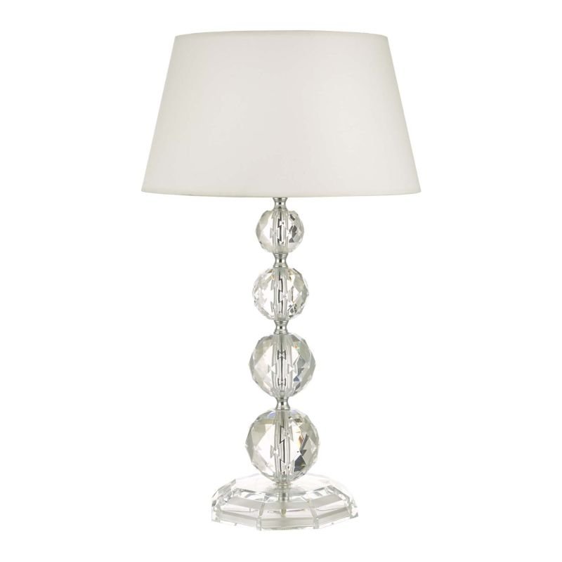 Dar-BED4208 - Bedelia - White Shade with Crystal Acrylic Table Lamp