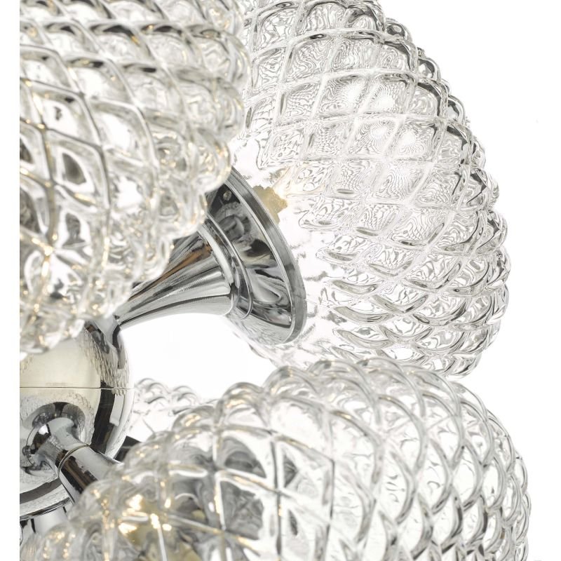 Ceiling Lights - Bibiana - Decorative Clear Glass with Chrome 6 Light Centre Fitting Dar-BIB0650 - Bibiana - Decorative Clear Glass with Chrome 6 Light Centre Fitting