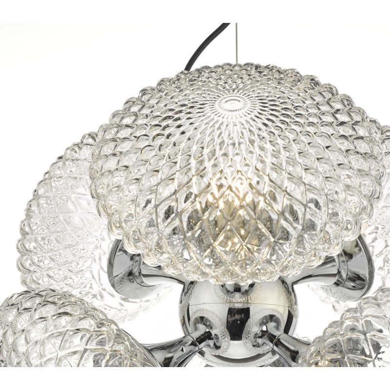 Ceiling Lights - Bibiana - Decorative Clear Glass with Chrome 6 Light Centre Fitting Dar-BIB0650 - Bibiana - Decorative Clear Glass with Chrome 6 Light Centre Fitting