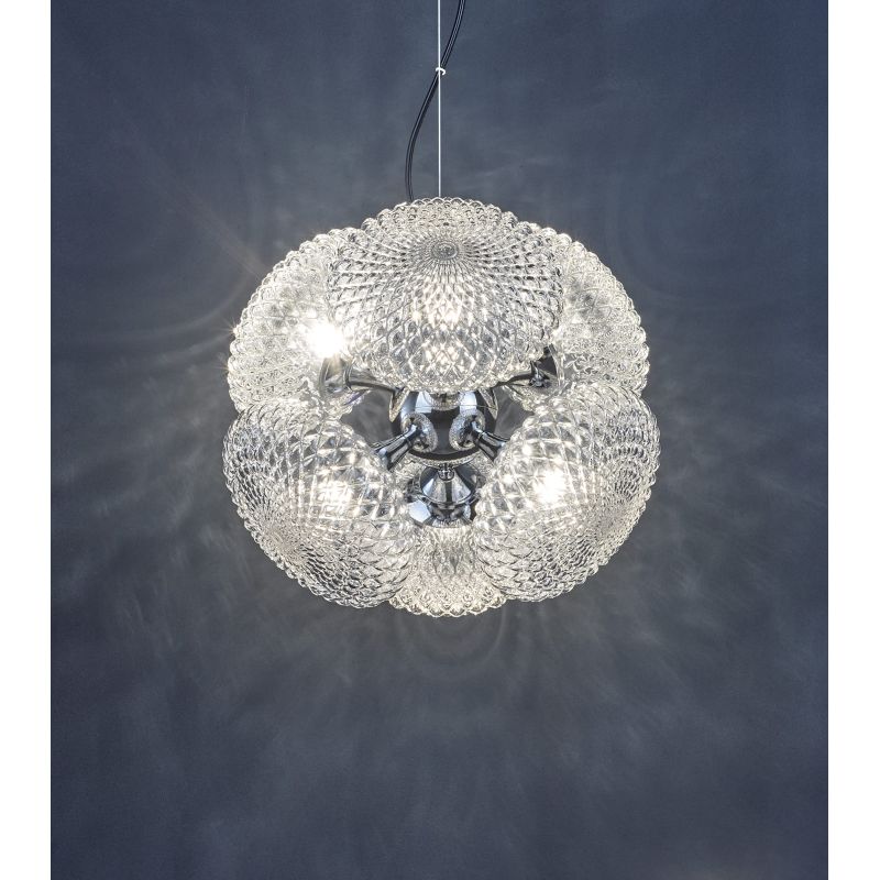 Ceiling Lights - Bibiana - Decorative Clear Glass with Chrome 6 Light Centre Fitting Dar-BIB0650 - Bibiana - Decorative Clear Glass with Chrome 6 Light Centre Fitting