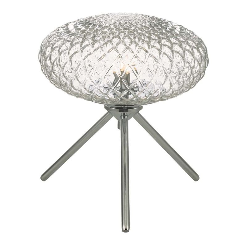 Table & Floor Lamp - Bibiana - Decorative Clear Glass with Chrome Small Table Lamp Dar-BIB4108 - Bibiana - Decorative Clear Glass with Chrome Small Table Lamp